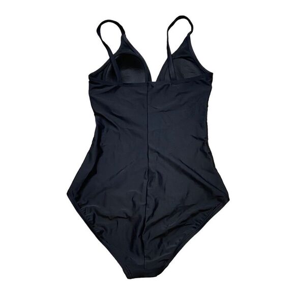 Ladies Speedo Black One Piece Swim Suit with Faux Belt Size 10 - Picture 5 of 10